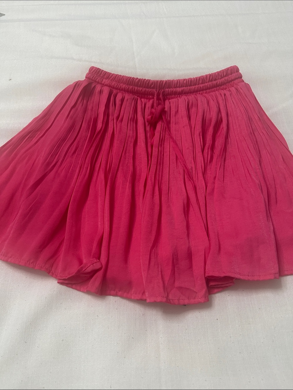 Girls' Hot Pink Pleated Skort with Elastic Waist